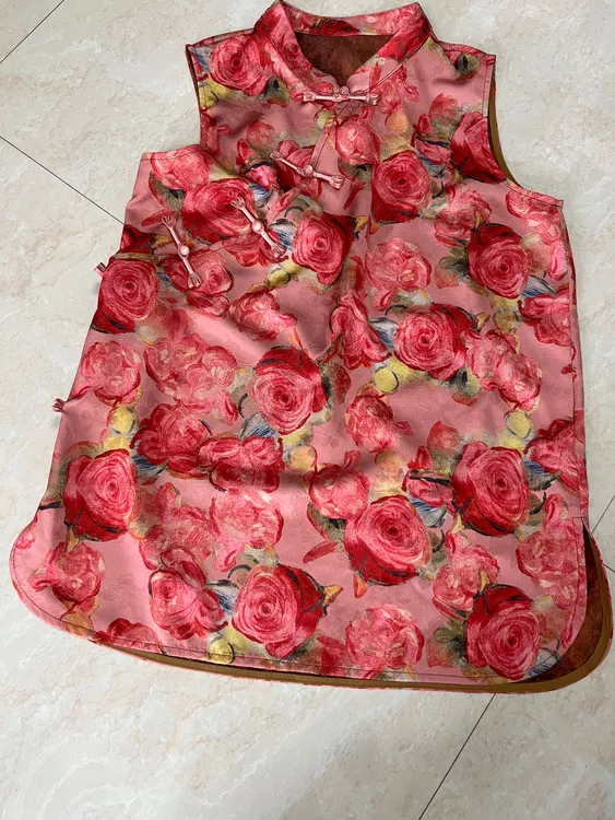 高定缎面提花面料马甲