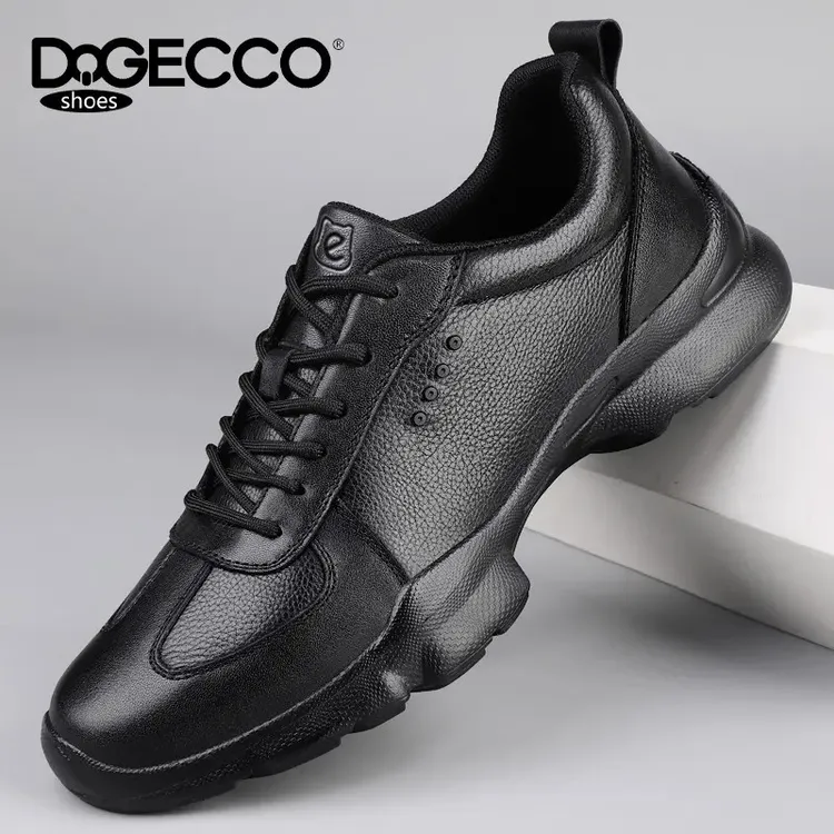 DQGECCO爱步特伦旗舰店男鞋秋季新款透气休闲鞋真皮软底冬季皮鞋