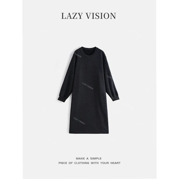 LAZYVISION/羊毛优雅长款廓形立裁连衣裙ZMD-31306