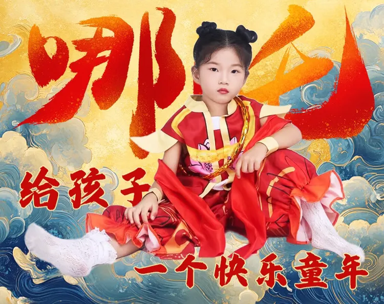 小哪吒莲花哪吒本命年红保平安魔童降世玩具古装汉六一儿童节