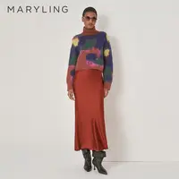 MARYLING玛俪琳秋冬新品砖红鱼尾缎面半身裙A1DHW72480