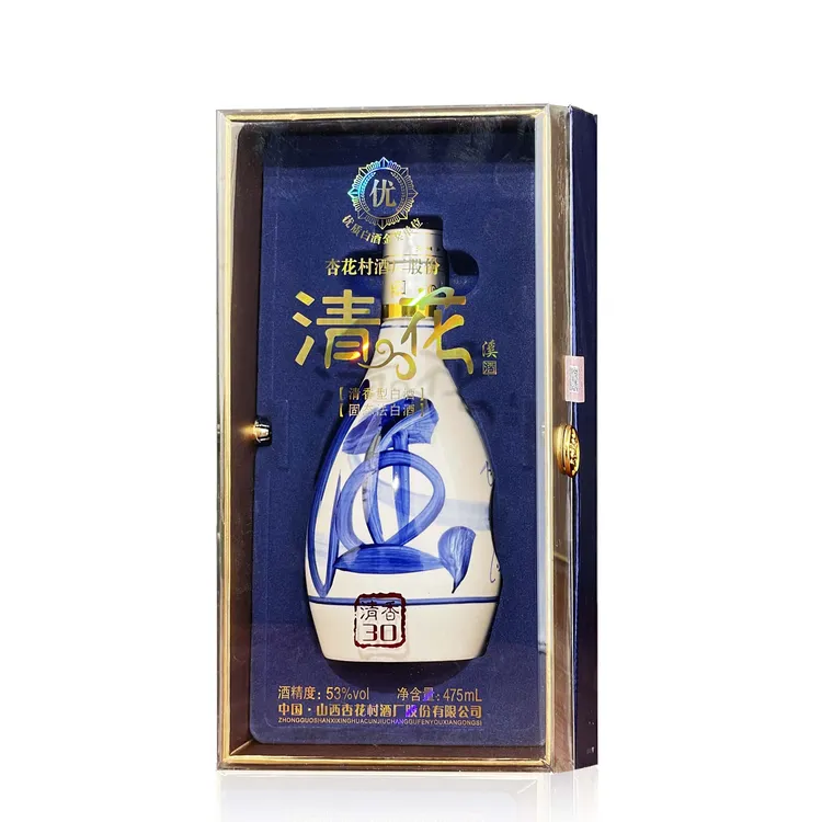 清花溪30水晶版清香型纯粮固态发酵高度白酒礼盒装53%Vol475ml
