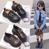 女童鞋子儿童公主小皮鞋2025新款秋季女孩女宝黑色乐福配礼服单鞋