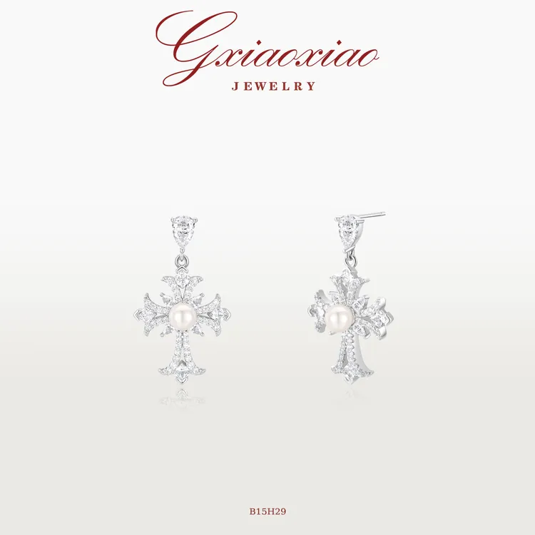 G XIAOXIAO法式轻奢精致优雅百搭十字架耳环 B15H29新年礼物