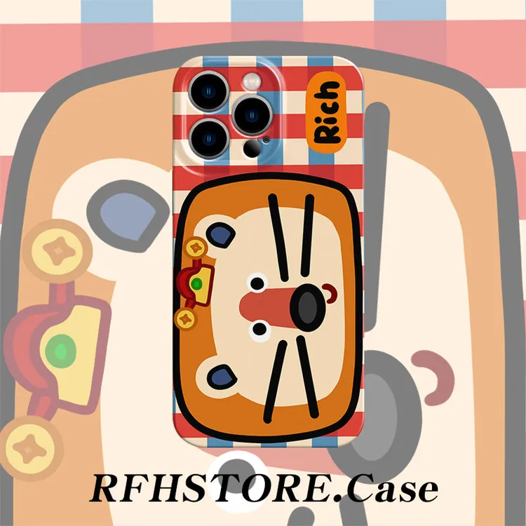 创意橘蓝格纹狮子适用iPhone17/16pro菲林手机壳华为vivoppo小米
