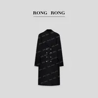 溶溶【摩登雅士】RONGRONG  绵羊毛戗驳领双排扣大衣 NAROWMC028B1 