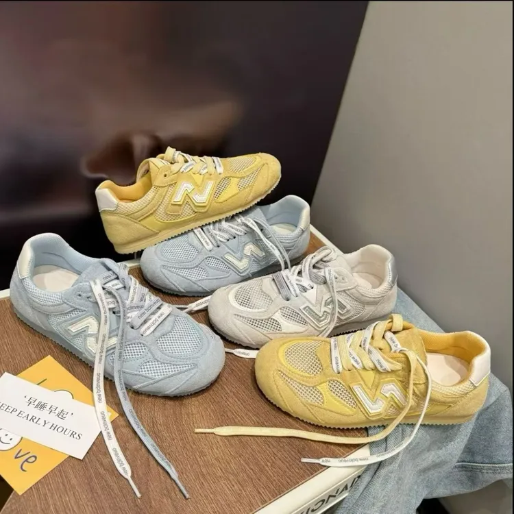 【爆款】奶油网面真皮德训鞋巴黎时装秀设计师款时尚休闲女鞋CQG