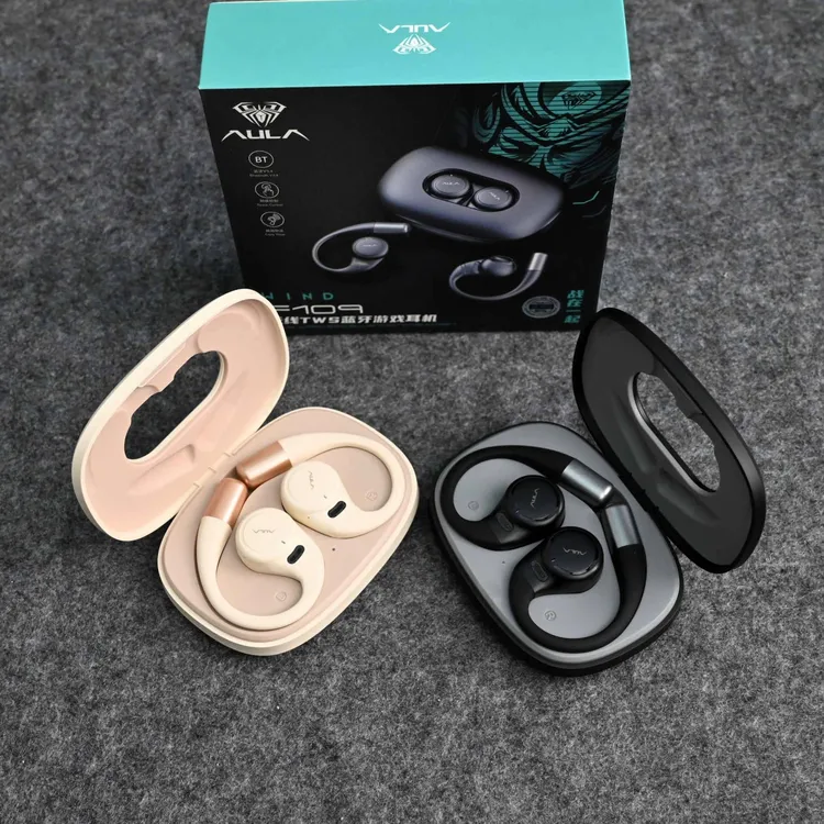 狼蛛（AULA）F109真无线电脑耳机挂耳式运动音乐游戏耳机长续航