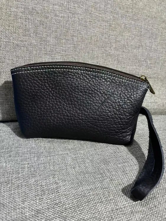 头层牛皮手拿手腕包（可放手机）