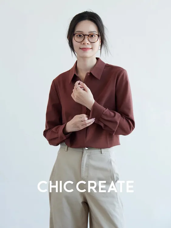 高质量通勤！ 干练气质纯色显瘦长袖衬衫上衣女秋季新款