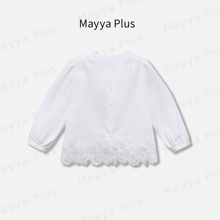 【静好】Mayya Plus麦芽定制法式蕾丝花边小衫时尚减龄上衣32516037