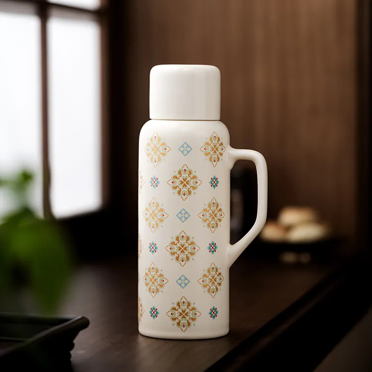 米黄釉宝相花传家壶|陶瓷焖壶家用大容量手提壶冷水壶国风壶