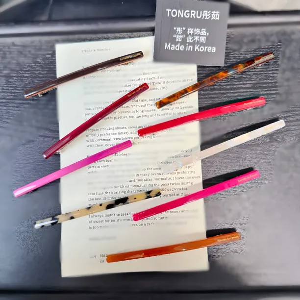 韩国醋酸百搭后脑勺超厚一字夹韩国进口发卡网红弹簧时尚盘发夹子