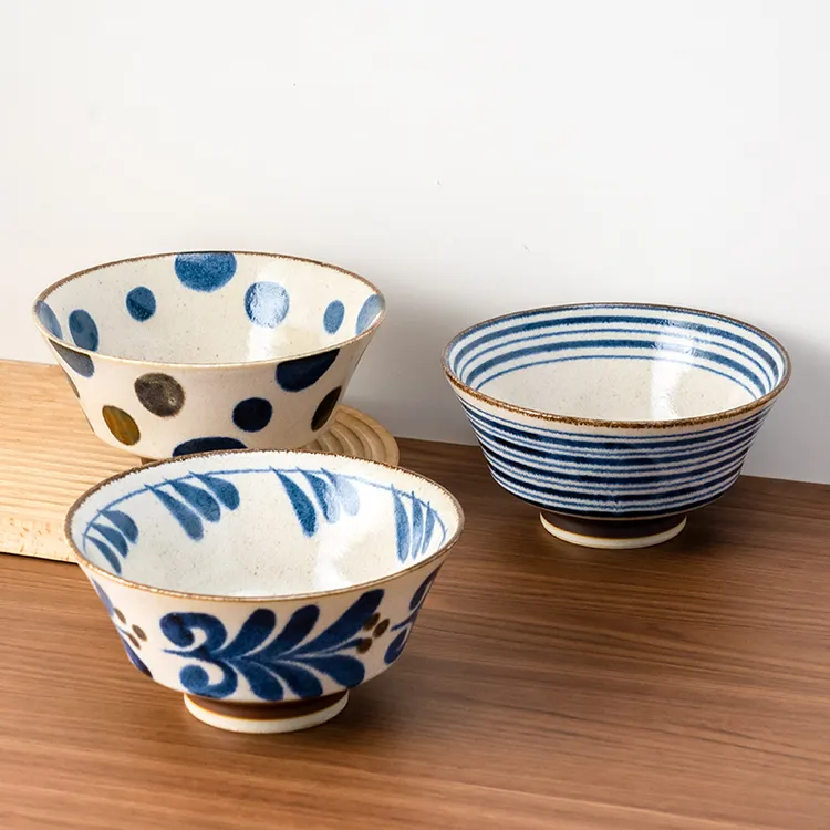 【三件套】美浓烧日本进口陶瓷面碗家用日式网红装汤碗好看拉面碗