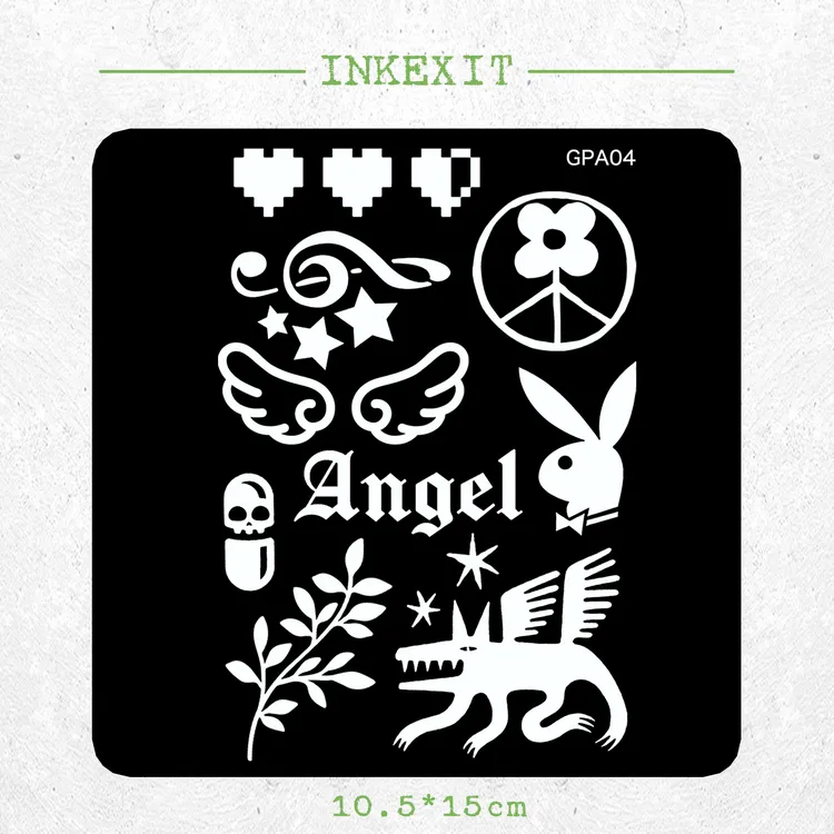 INKEXIT原创闪粉天使纹身贴古早辣妹DIY海边音乐节y2k派对贴纸