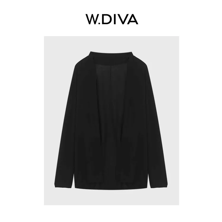W.Diva【吸引力】羊毛真丝立体剪裁随性一片式针织开衫52Z032046