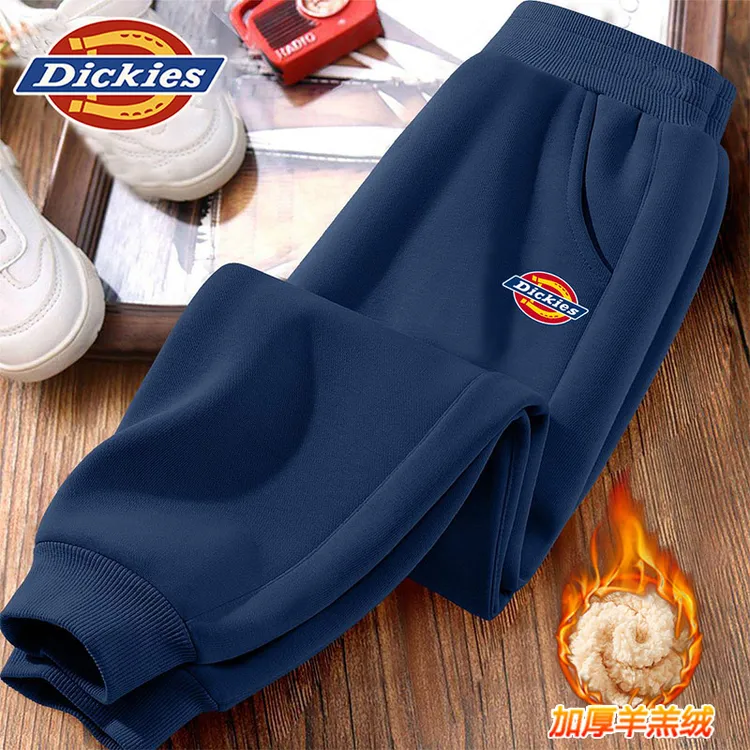 Dickies童装男童运动裤冬季儿童羊羔绒保暖裤中小童加绒裤子冬装