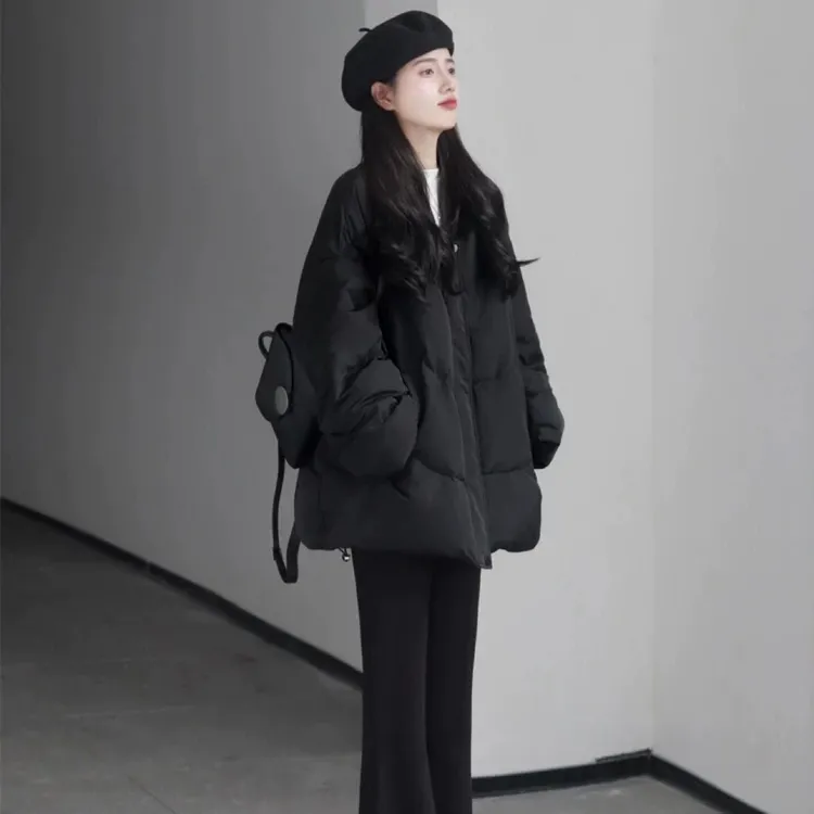 白鸭绒黑色羽绒服女冬季天新款2025年新款时尚洋气高级感短款韩系