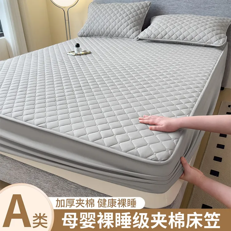 2025新款磨毛夹棉床笠套件亲肤加厚床罩防滑隔脏床垫保护罩床