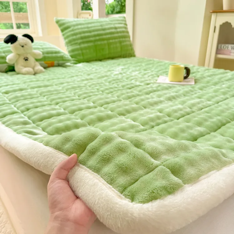 冬季加厚泡泡仿兔毛绒床垫软垫床护垫榻榻米垫子学生宿舍床褥子