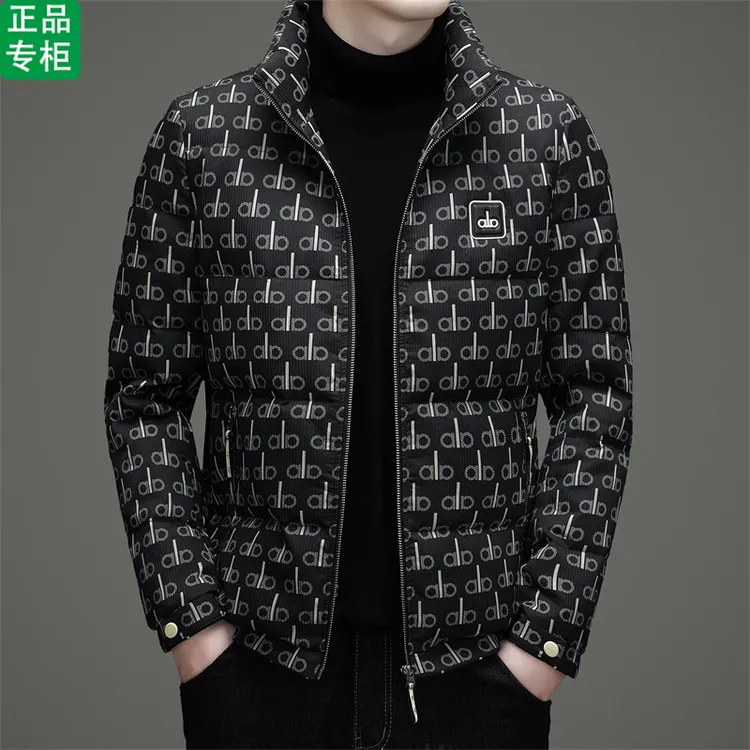 ck正品冬季立领羽绒服男士轻薄厚款保暖修身时尚印花羽绒服外套潮
