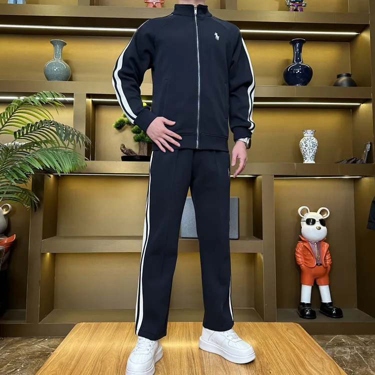 9918秋季新款运动套装潮流舒适休闲立领拉链套装两件套