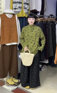 XH#8902#秋冬高领碎花打底衫