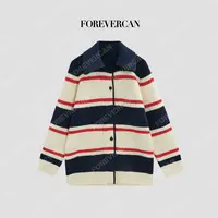 FOREVERCAN“普林斯顿”软糯宽松慵懒风撞色针织开衫外套MY4737