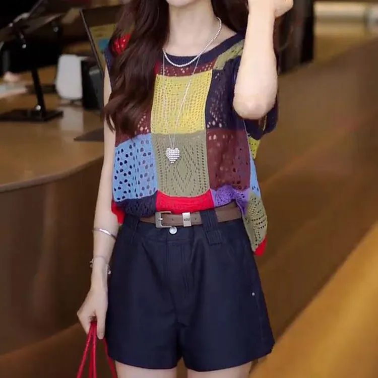 女装套装2025夏季新款爆款百搭无袖针织上衣短裤两件套