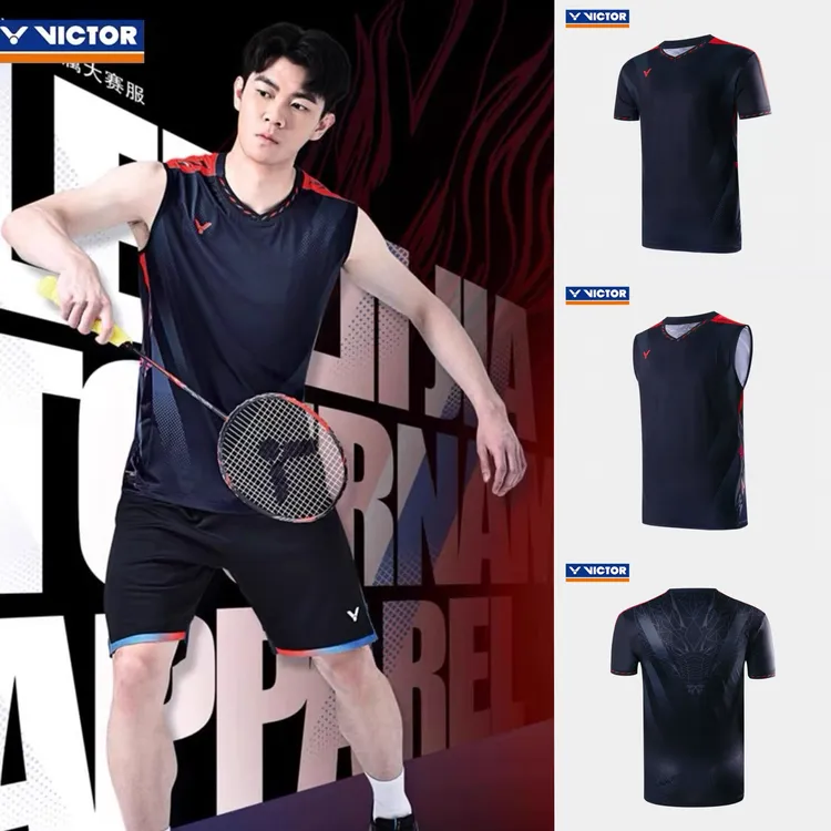 正品VICTOR威克多胜利羽毛球李梓嘉龙头大赛服速干40005 40006