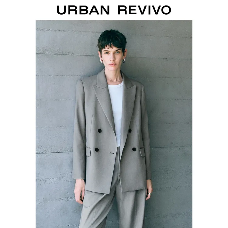 【HOT】UR2025秋季新款女气质通勤风廓形感西装外套UWM150030#