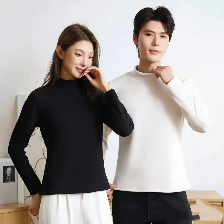 【现货+运费险】男女同款加绒加厚半高领奥粒绒秋冬季保暖打底衫