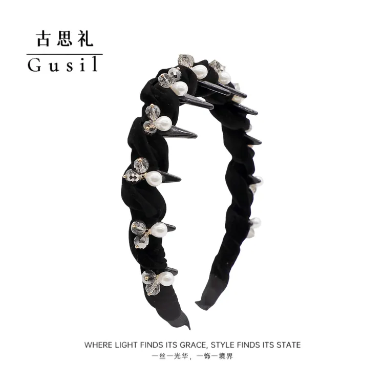 新款韩版丝绒精致时尚高颅顶发箍GS9612