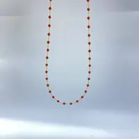 【锦红】南红 3-3.5mm 18k金  满天星 项圈 气质 