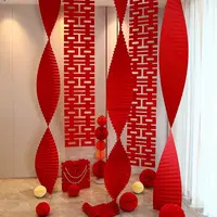 婚房布置男女方新房客厅卧室背景墙装饰长条喜字拉花装饰品