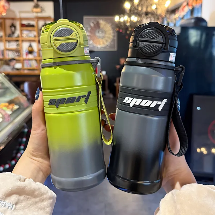 保温杯儿童男孩款2025大容量双饮吸管水杯小学生上学专用便携杯子