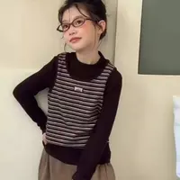 【小火炉】儿童深秋美式精致假两件打底衫-315【小亚专属】