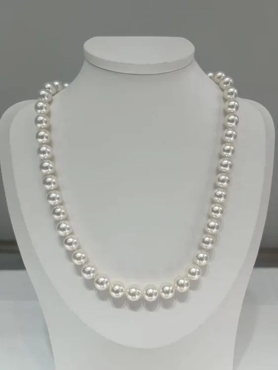 【带真科研大证】8.5-9mm海水珍珠Akoya项链，正圆强光少瑕