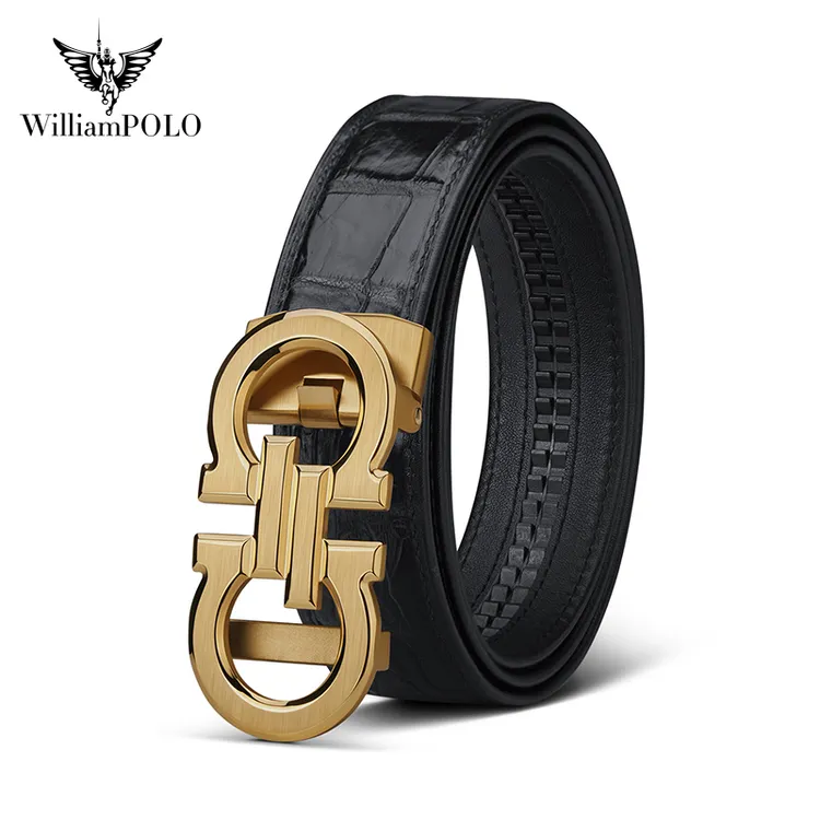 WILLIAMPOLO/英皇保罗男士皮带真皮自动扣轻奢商务腰带牛皮裤腰带