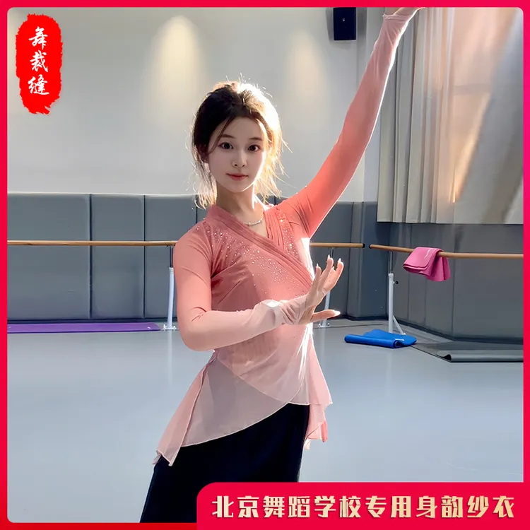 舞裁缝原创北舞上戏纱衣古典舞蹈服装艺考基训身韵练功服班服定做