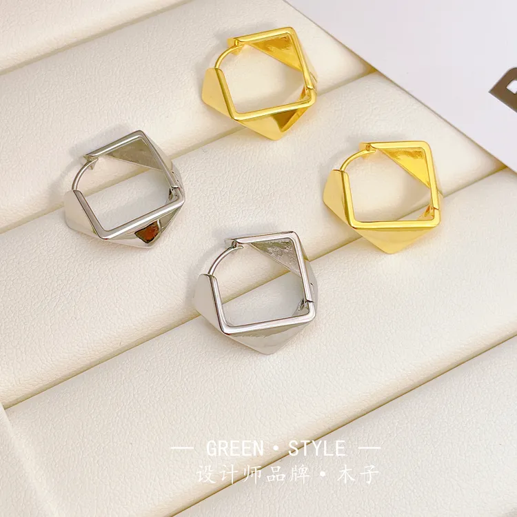 铜合金耳饰 【简约设计师款耳扣】轻奢时尚简约设计师简约耳环-A12