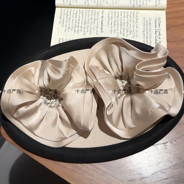 法式复古木耳边大肠发圈女后脑勺扎马尾发绳高弹力耐用橡皮筋头饰