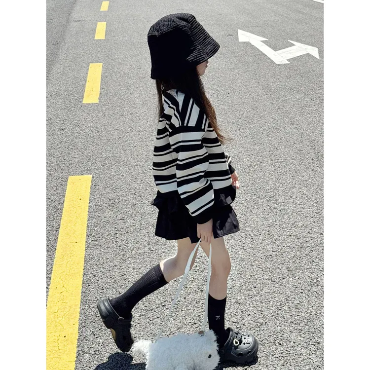 女童早秋洋气穿搭套装2025新款小女孩洋气卫衣韩系时髦儿童半身裙