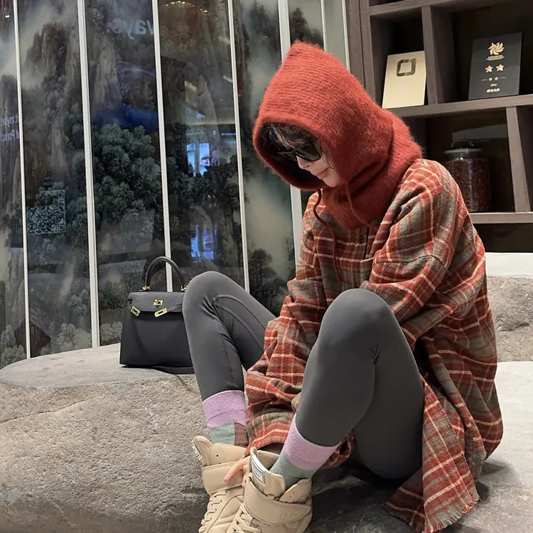 PanYiXiu/潘依绣100%棉色织格纹磨绒手工毛边长袖衬衫 W-63541