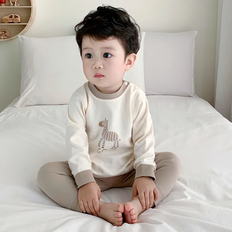 儿童高腰护肚衣纯棉护肚四季不漏肚内衣套装秋衣秋裤婴幼分体打底