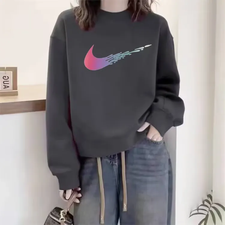 奥特莱斯官方正品秋圆领卫衣休闲ins长袖女遮肚挡肉百搭宽松外套