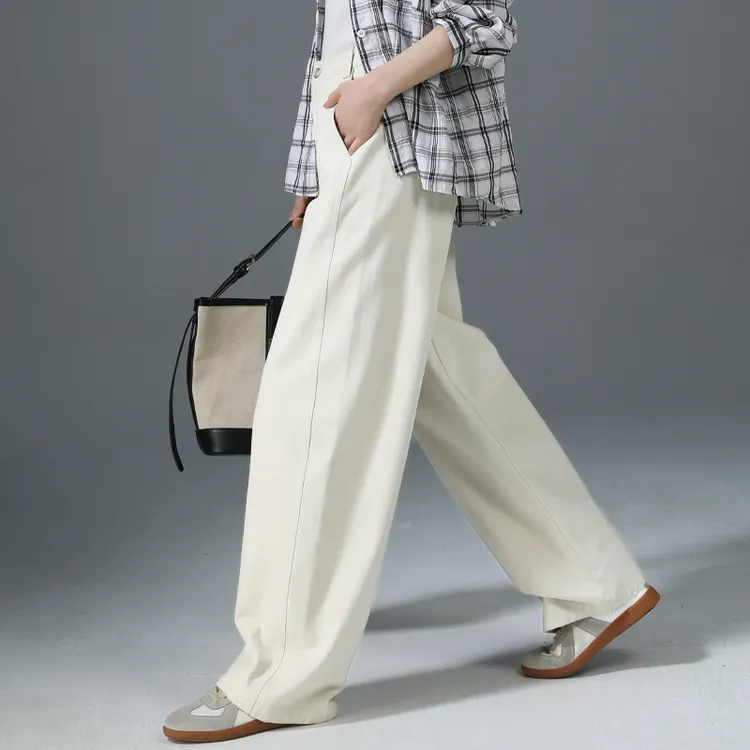 拖地裤阔腿裤女2025新款春季休闲裤宽松高腰直筒香蕉弯刀镰刀裤子