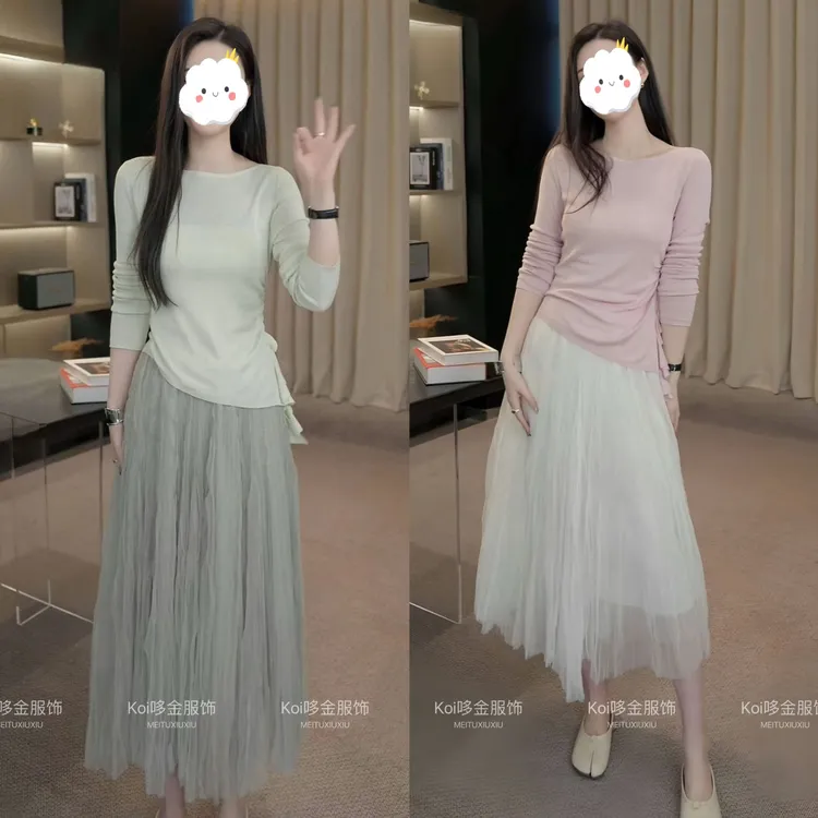 Koi 哆金小众炸街高级感2025春季减龄长袖百搭半身裙气质不规则