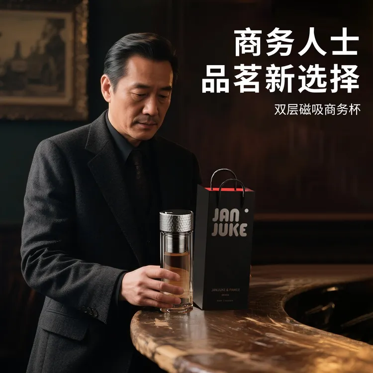 简居客简居客玻璃杯男士保温杯2025新款商务茶水分离泡茶水杯女