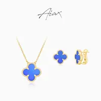 AIAX 925银【阿罕布拉】蛇年百搭复古幸运四叶项链TSJ9414